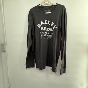 Life Is Good Crusher Long Sleeve Tee Bailey Bros Building & Loan Mens XL Gray